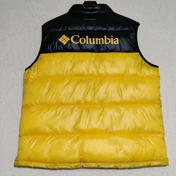 Columbia Men's Pike Lake Puffer Vest Size XL Thermal Omni-Heat Black Yellow NEW - Picture 3 of 13